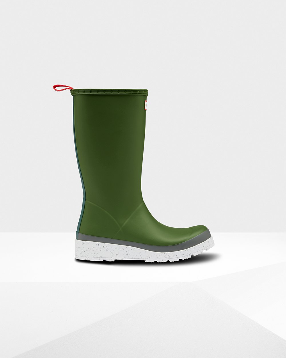 Hunter Mujer Original Tall Speckle Rain - Play Botas Verde/Blancas - 698-QKUSRV